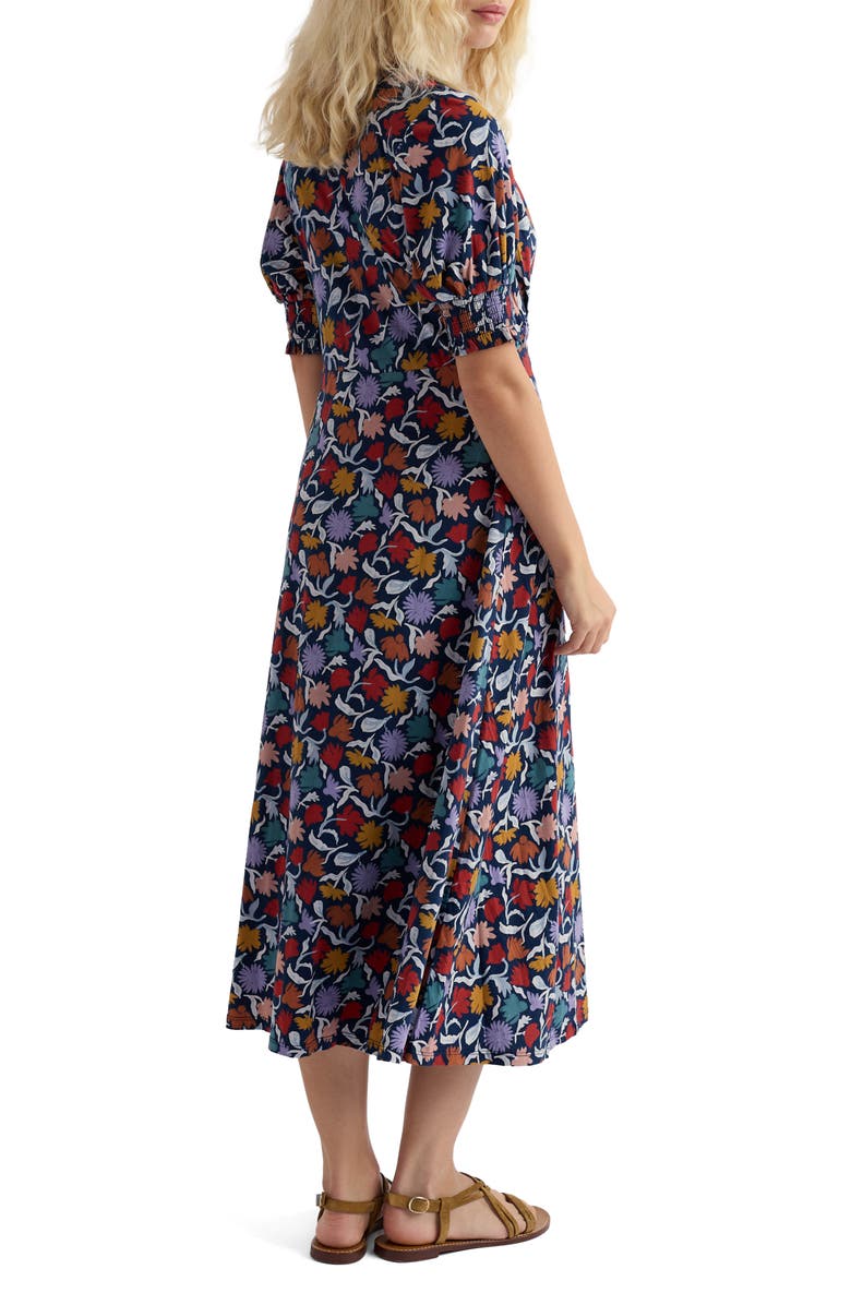Seasalt Cornwall Fenil Floral Midi Dress, Alternate, color, Garden Floral Sea Cave