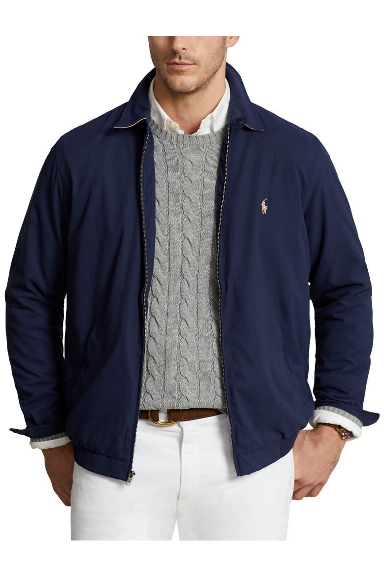 Big & Tall Microfiber Windbreaker, Main, color, NAVY