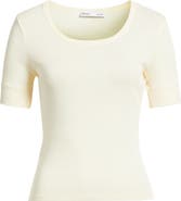 MANGO Camiseta Louise Semisheer Cotton Rib T-Shirt