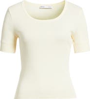 MANGO Camiseta Louise Semisheer Cotton Rib T-Shirt