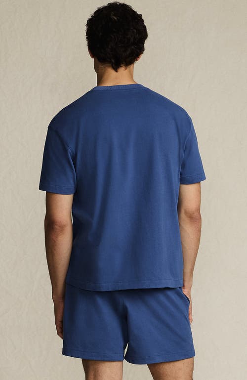 Lands' End Short Sleeve Knit Jersey Short Sleep Set In Blue