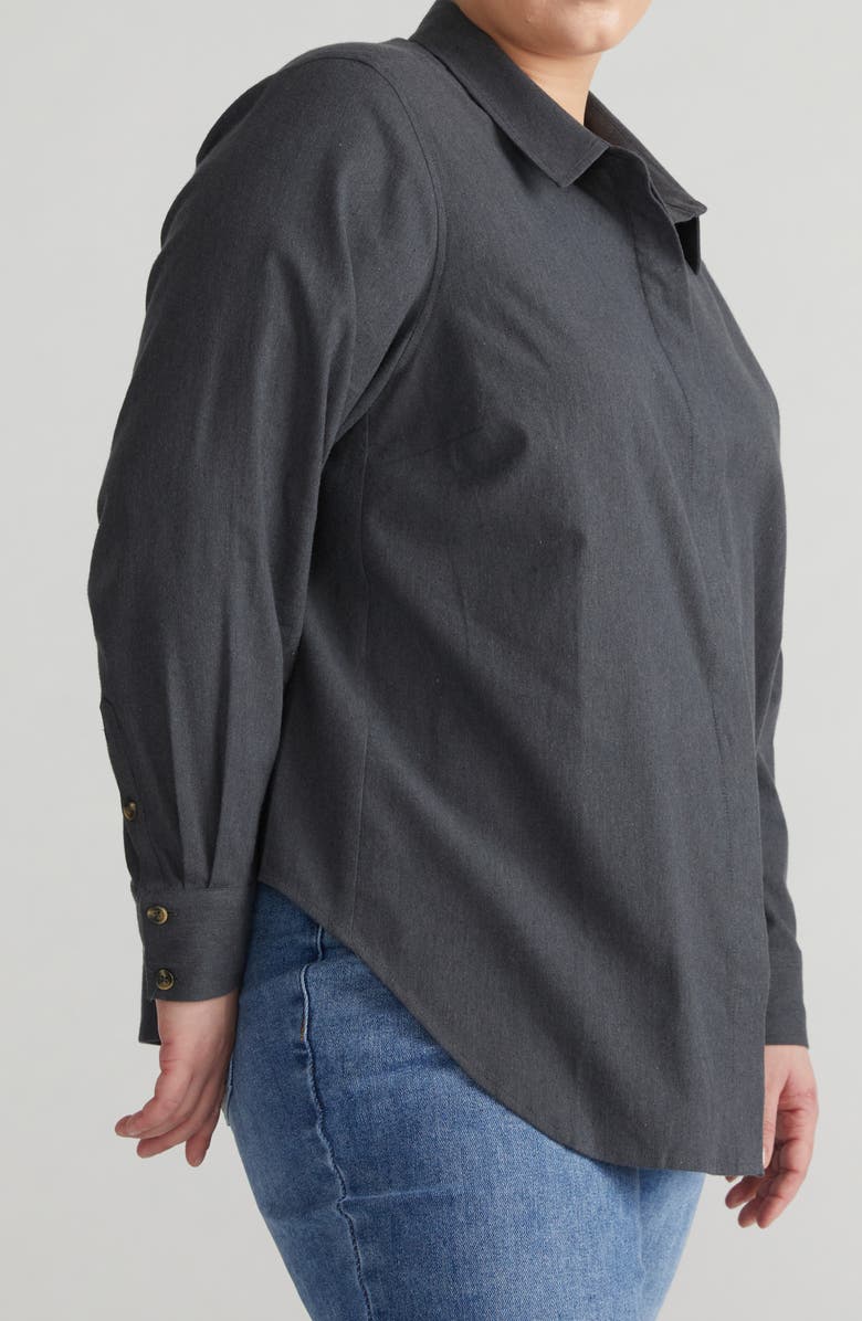 Universal Standard Elbe Classic Fit Stretch Cotton Flannel Button-Up Shirt, Alternate, color, 