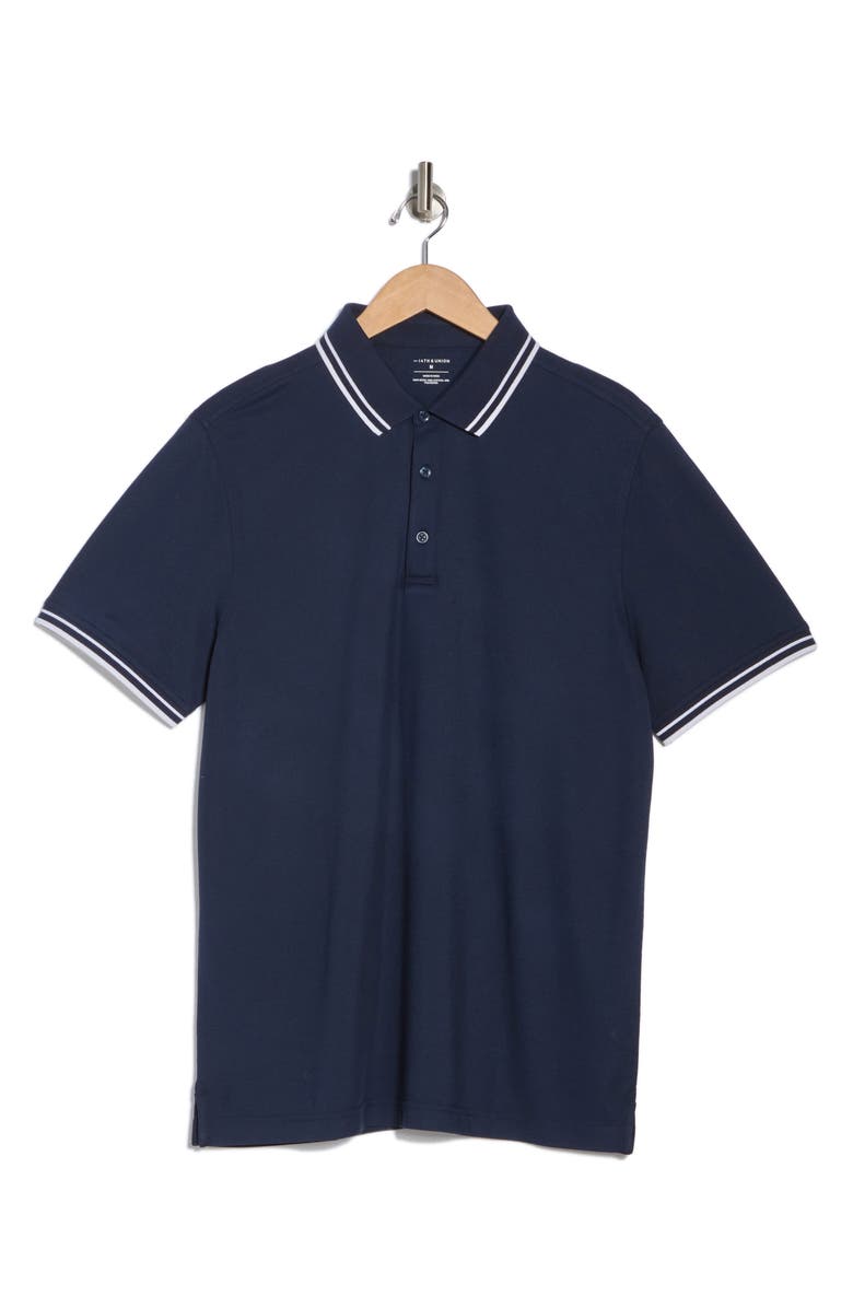 14th & Union Tipped Polo, Alternate, color, Navy Blazer