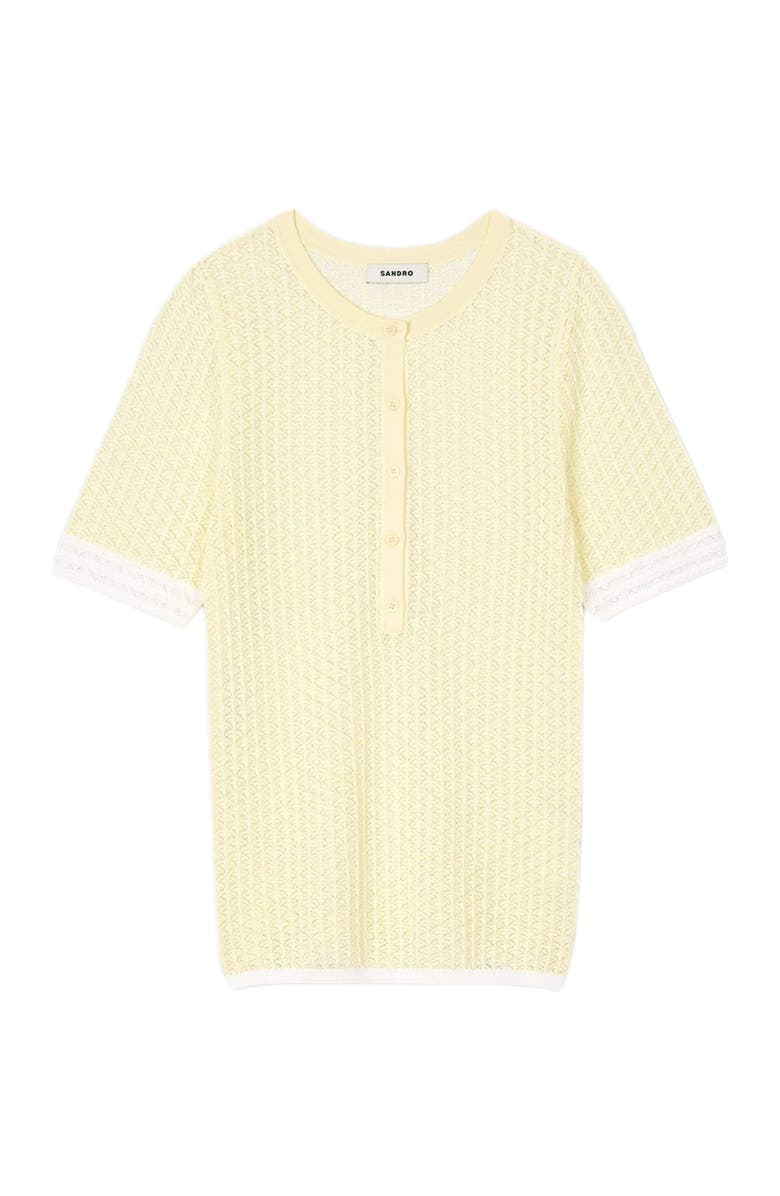 SANDRO Short-sleeved sweater, Alternate, color, Light Yellow