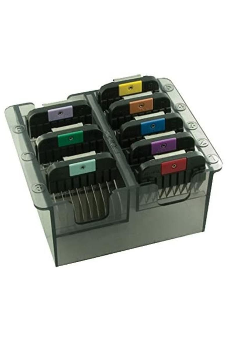 Eight Piece Color Coded Attachment Guide Comb Set, Main, color, Mutlicolor