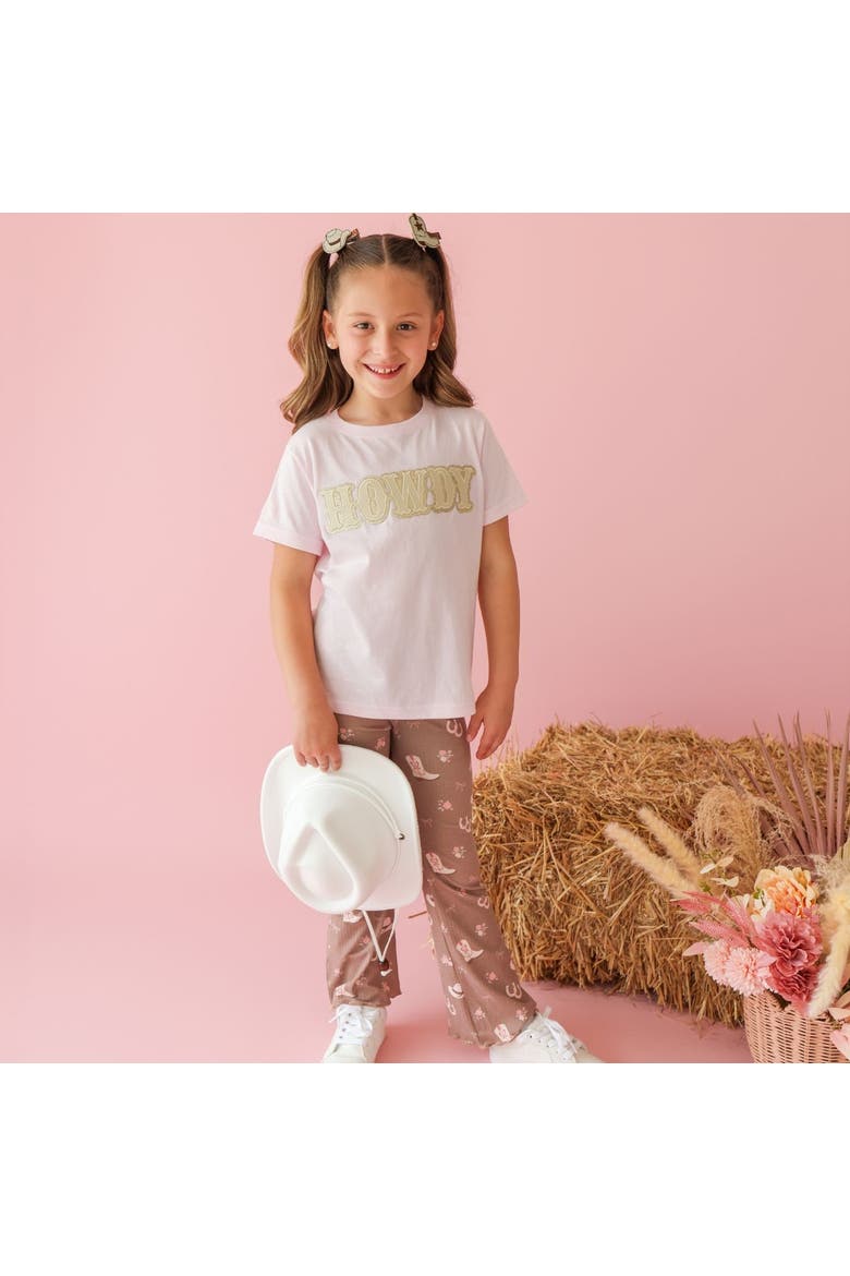 Howdy Patch Western Short Sleeve T-Shirt, Alternate, color, Ballet Pink