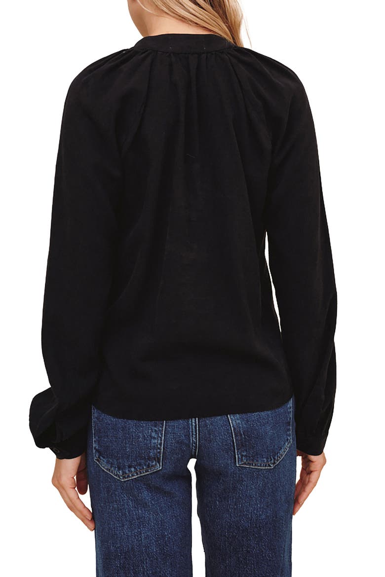 Long Sleeve Wide Placket Tencel Lyocell Shirt, Alternate, color, VINTAGE BLACK