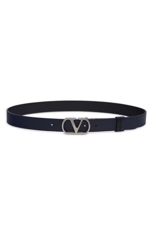 Valentino Garavani Vlogo Reversible Leather Belt In Multi