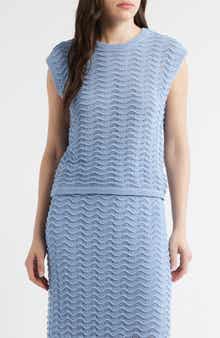 Wave Pointelle Knit Tank