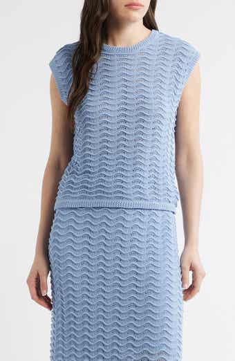 Wave Pointelle Knit Tank