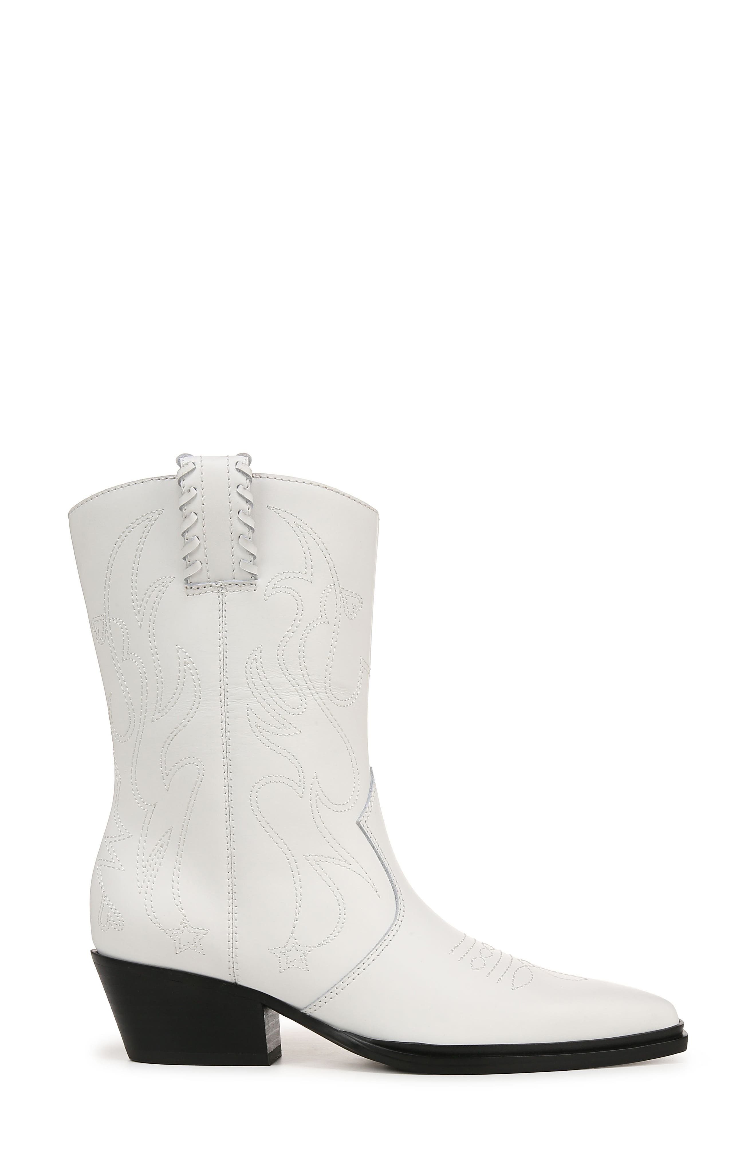 Franco Sarto Bianca Western Boot, Alternate, color, White/ Black