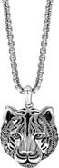 EFFY Men's Sterling Silver Tiger Pendant Necklace