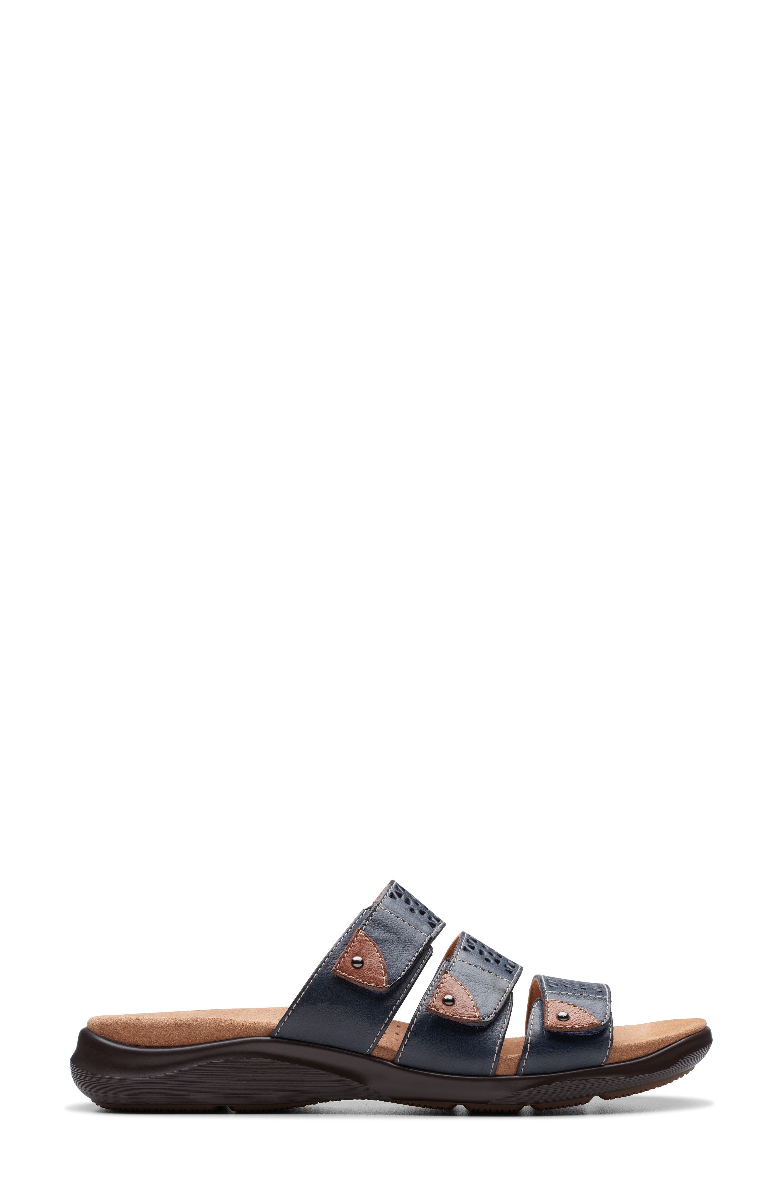 Clarks<sup>®</sup> Kitly Walk Slide Sandal, Alternate, color, Navy Leather