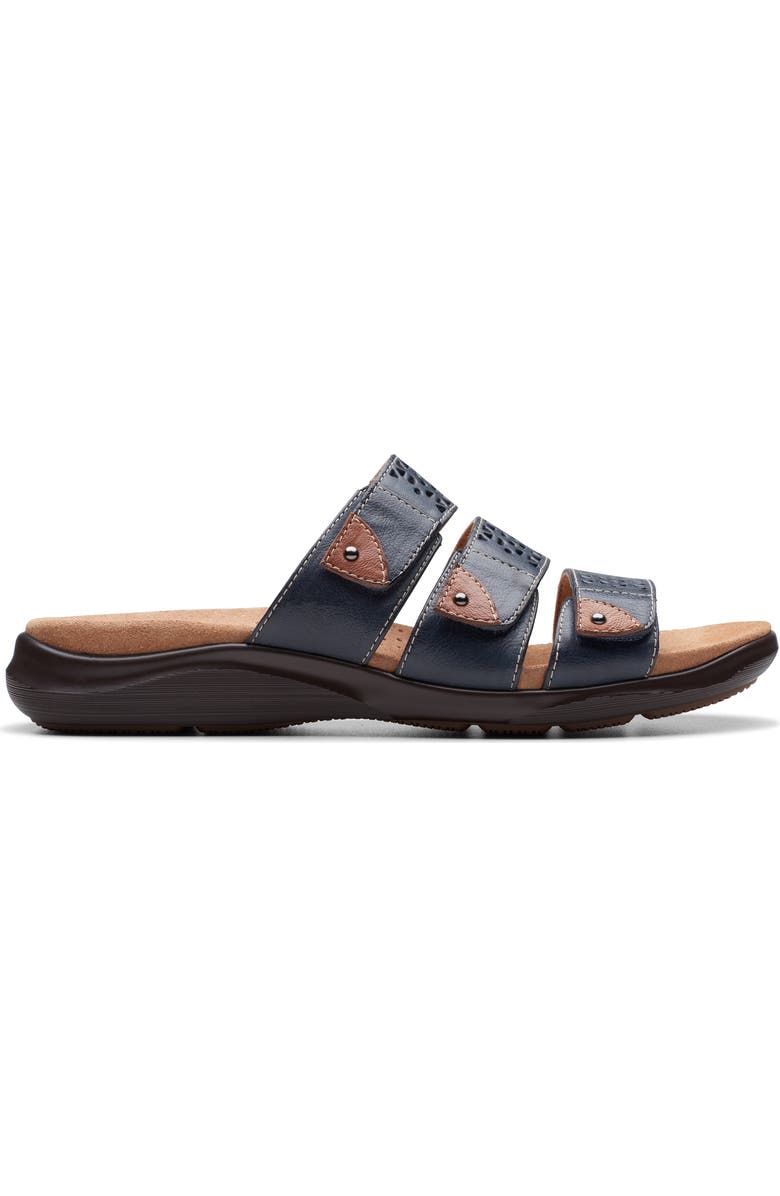Clarks<sup>®</sup> Kitly Walk Slide Sandal, Alternate, color, Navy Leather
