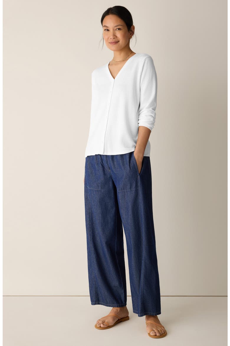 V-Neck Button Front Cardigan, Alternate, color, WHITE