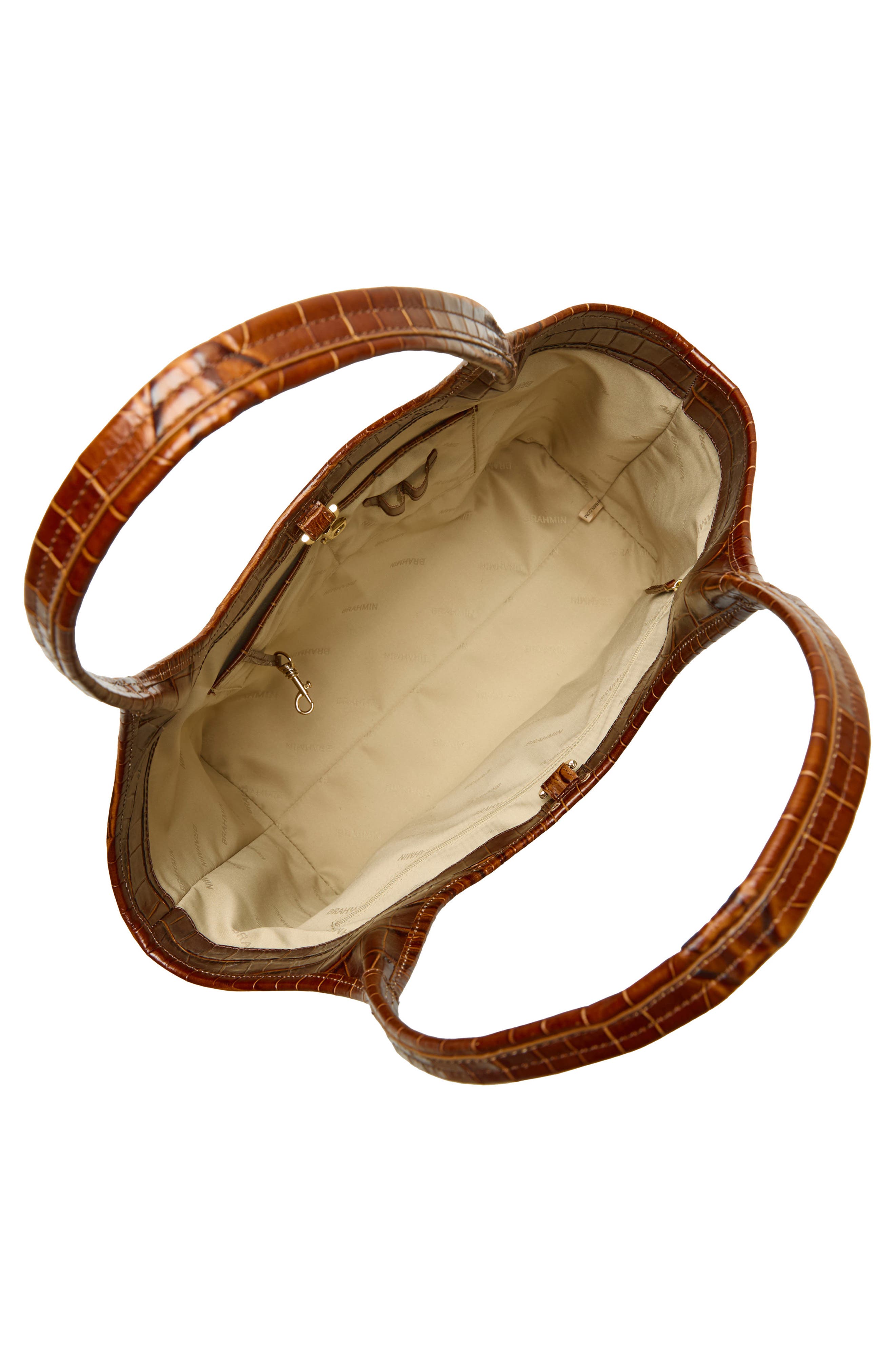 Brahmin Iona Croc Embossed Leather Tote Bag, Alternate, color, 