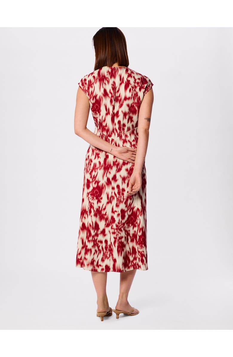 Whistles Blurred Floral Crepe Dress, Alternate, color, Red/Multi