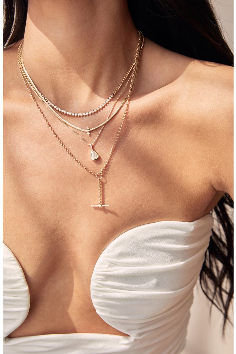 Diamond Snake Chain Necklace, Alternate, color, 14K YELLOW GOLD