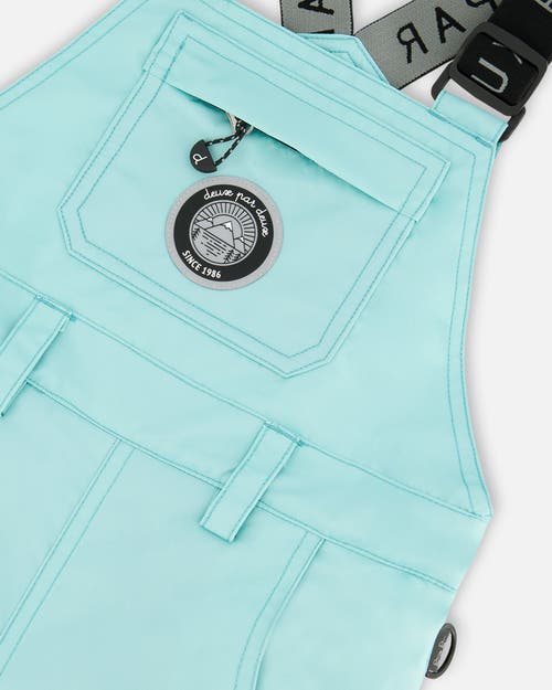 Deux Par Deux Solid Play Overall Snow Bib In Blue