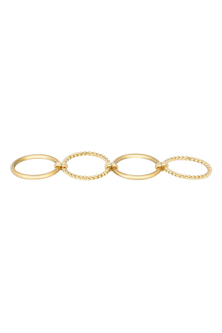 18K Gold Plated Stacked Band Ring, Alternate, color, GOLD