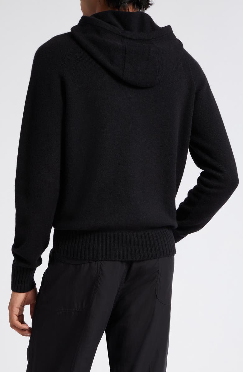 TOM FORD Cashmere Blend Hoodie Sweater, Alternate, color, Black
