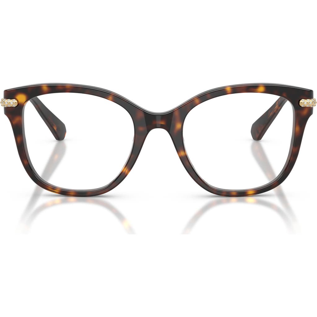 Swarovski 49mm Crystal Embellished Square Optical Glasses