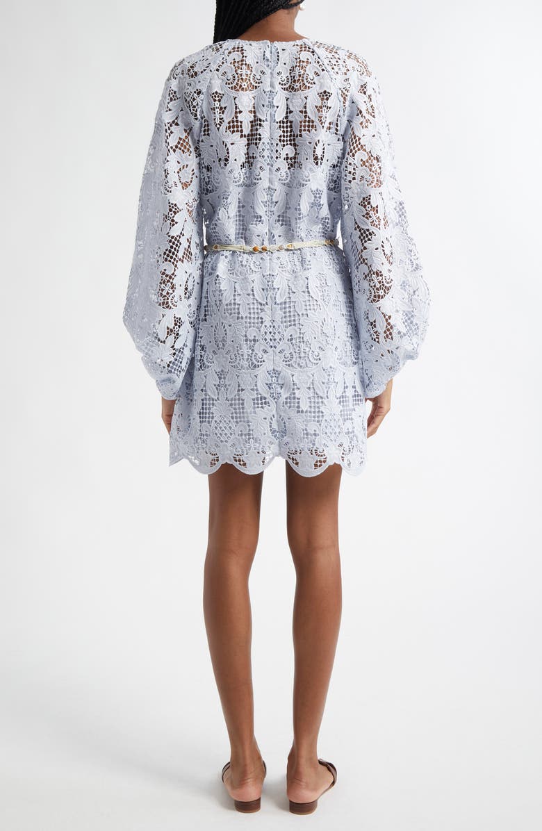 Zimmermann Coco Long Sleeve Guipure Lace Dress, Alternate, color, Powder Blue