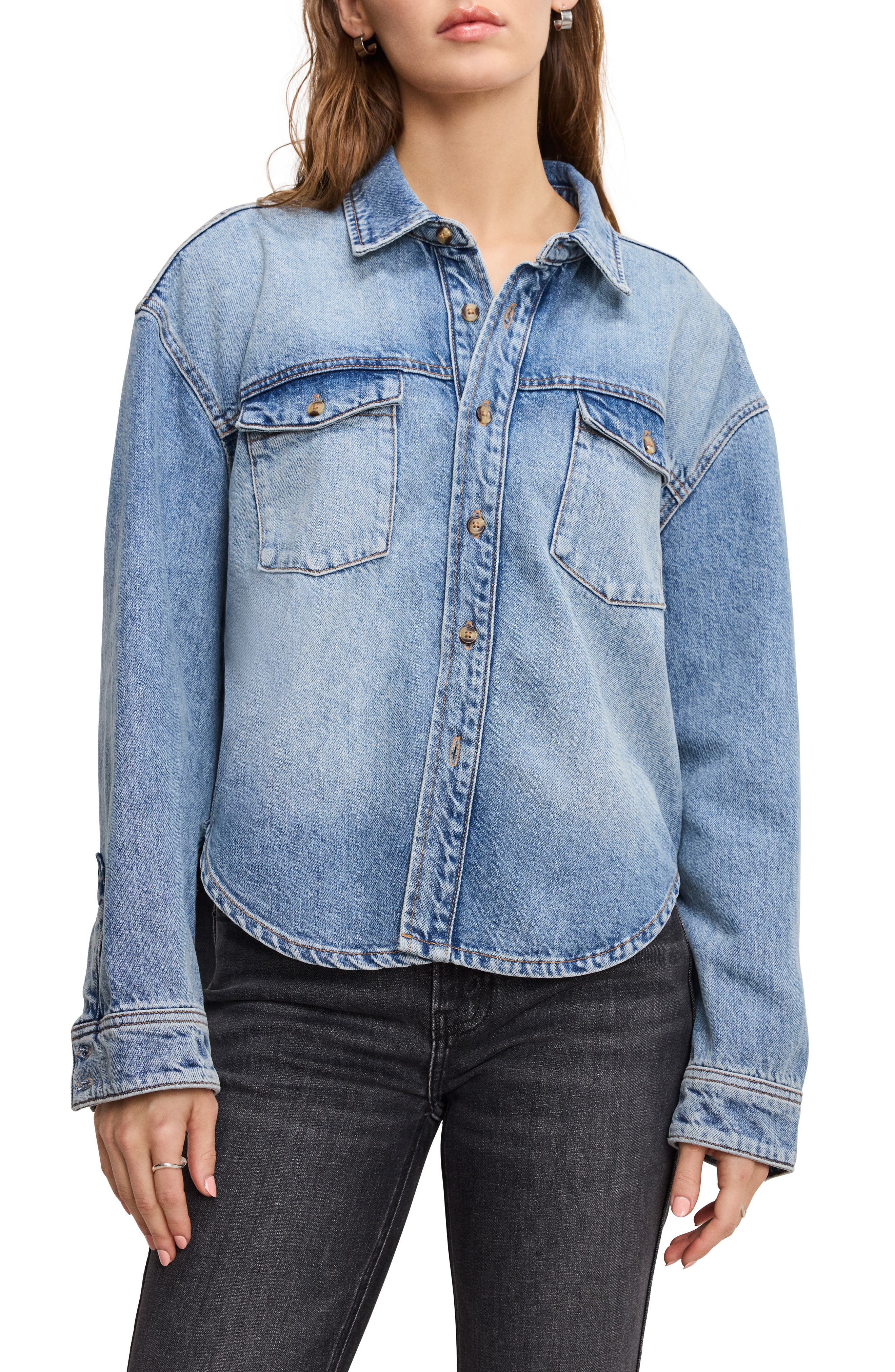 Good American Structured Denim Shirt