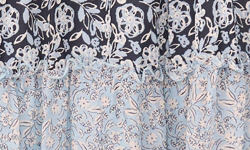 Cece Mix Print Tiered Maxi Skirt In Black