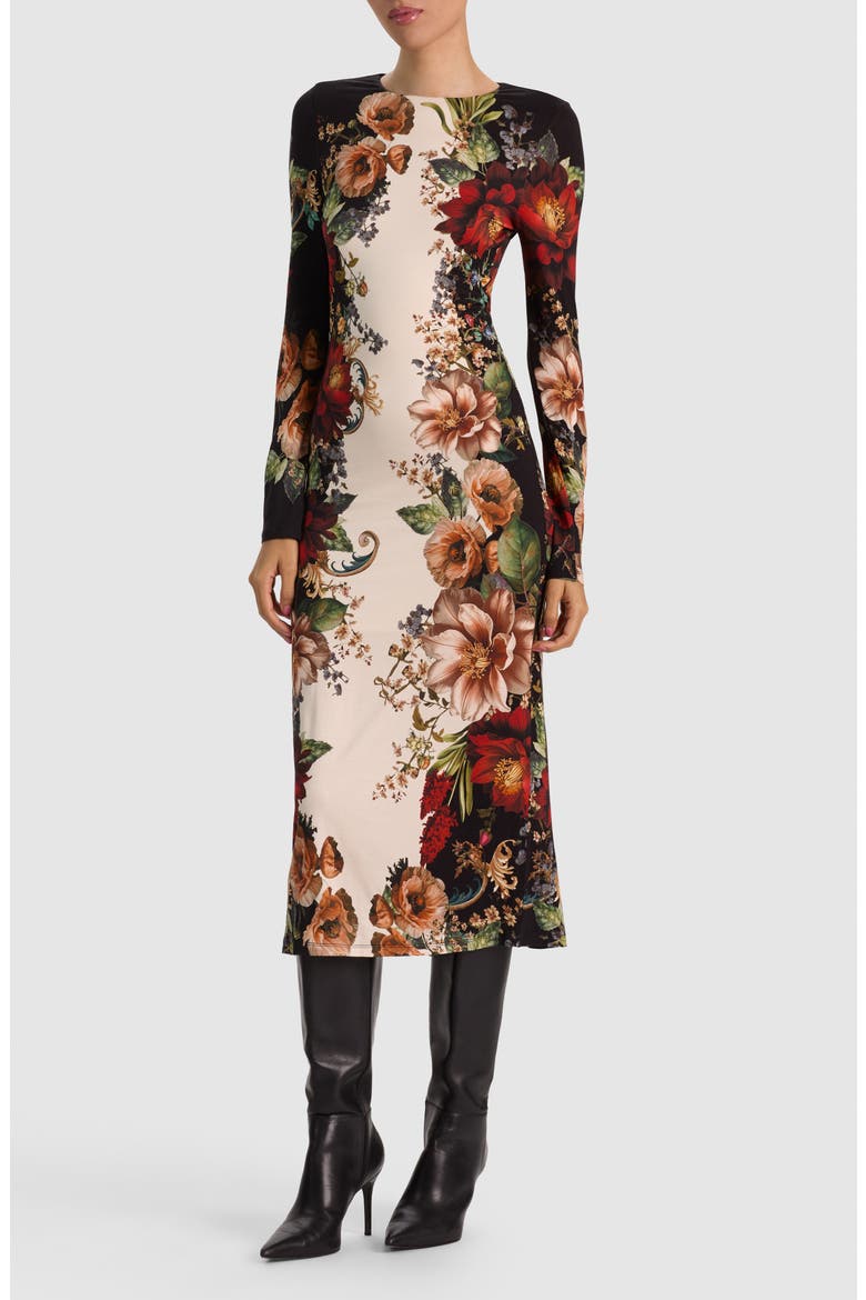 Delora Floral Midi Dress, Alternate, color, FLORAL RADIANCE