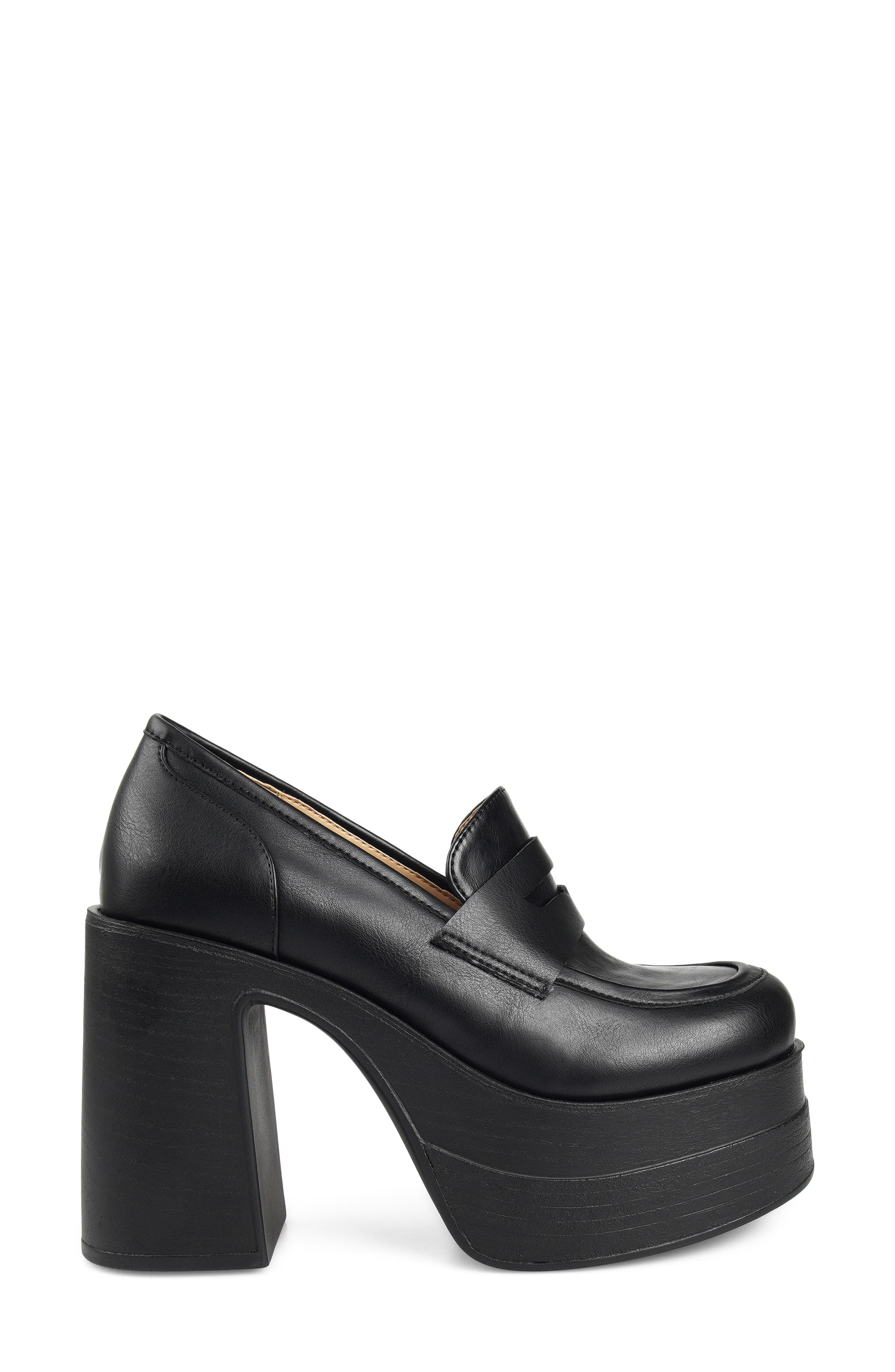 Candie's Ace Platform Pump, Alternate, color, Black Faux