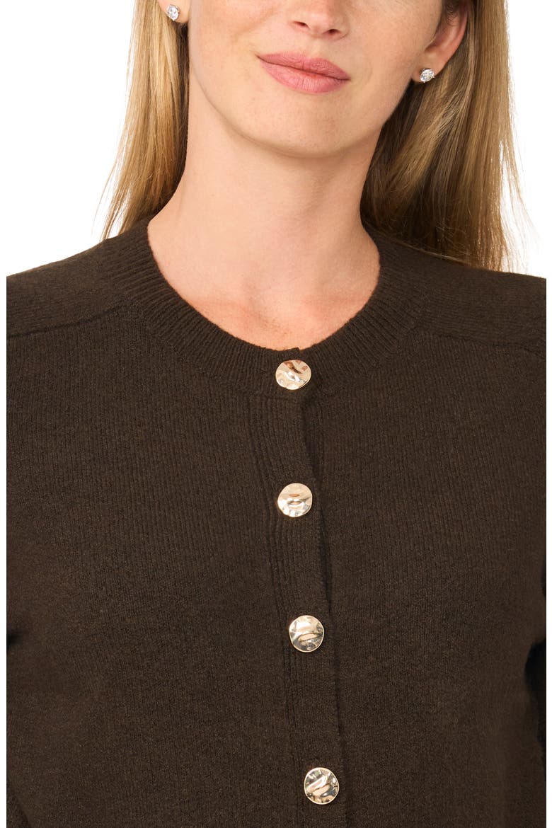 Saddle Shoulder Cardigan, Alternate, color, CHOCOLATE