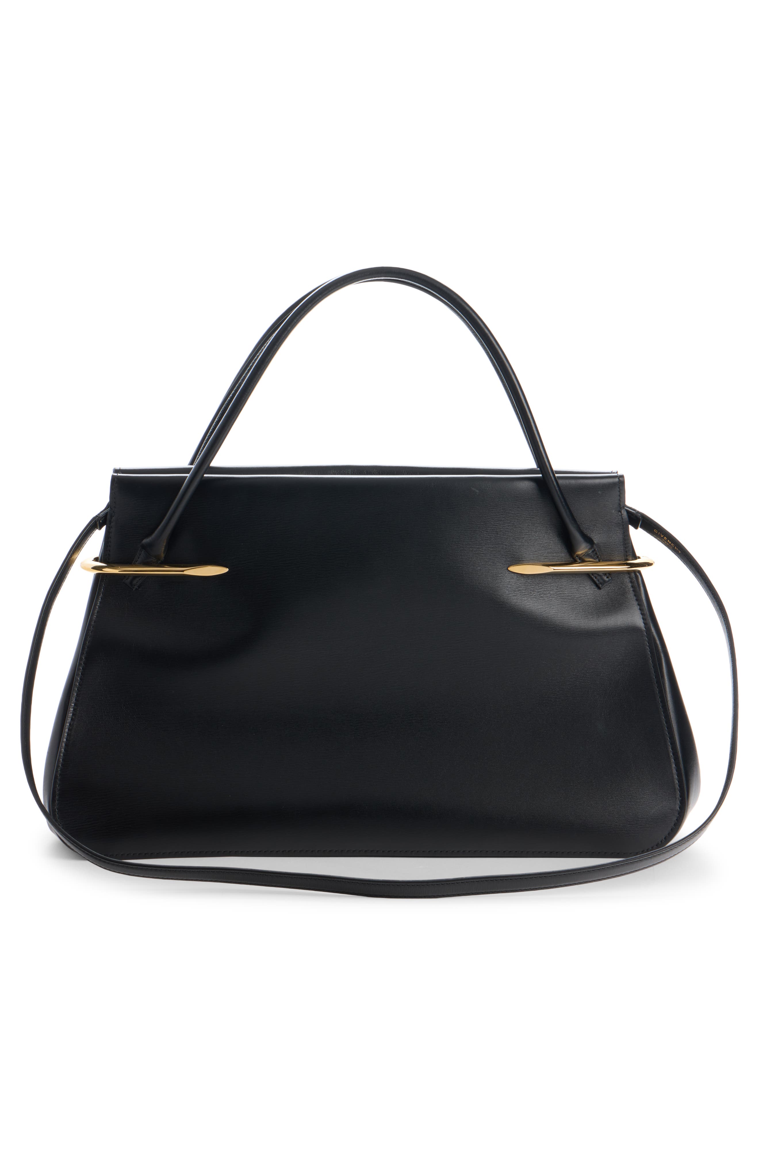 Givenchy Large Pinch Leather Top Handle Bag, Alternate, color, 001-Black