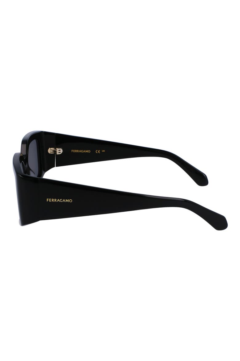 Classic Logo 54mm Modified Rectangular Sunglasses, Alternate, color, BLACK
