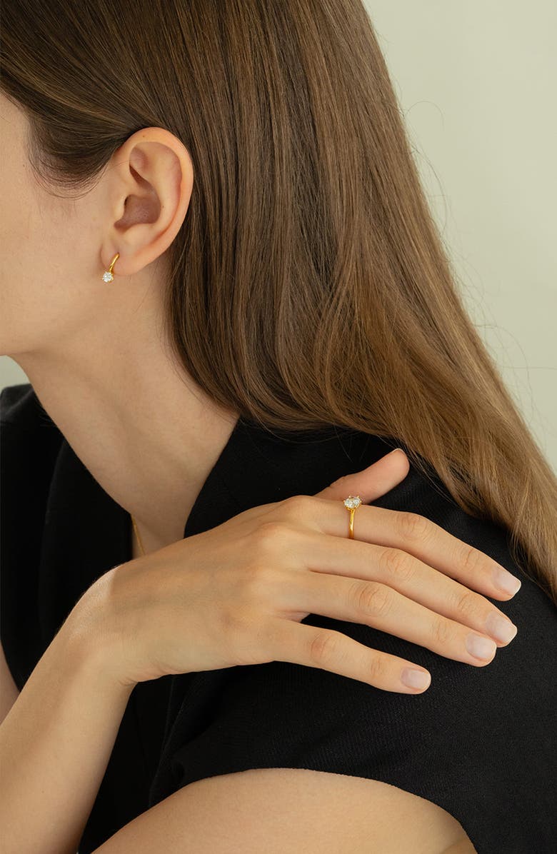 Bearfruit Jewelry Sterling Silver 18k Gold Plated Anastasia Huggies Delicate Minimal, Alternate, color, Silver