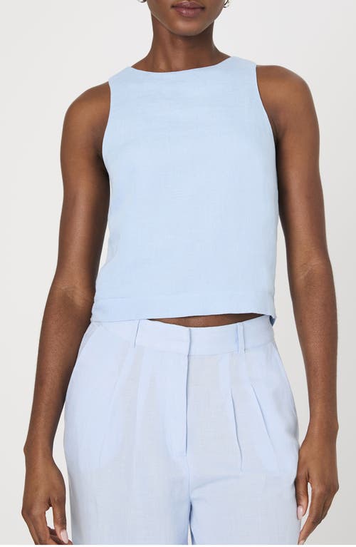 French Connection Birdie Linen Swing Top In Blue In Cashmere Blue