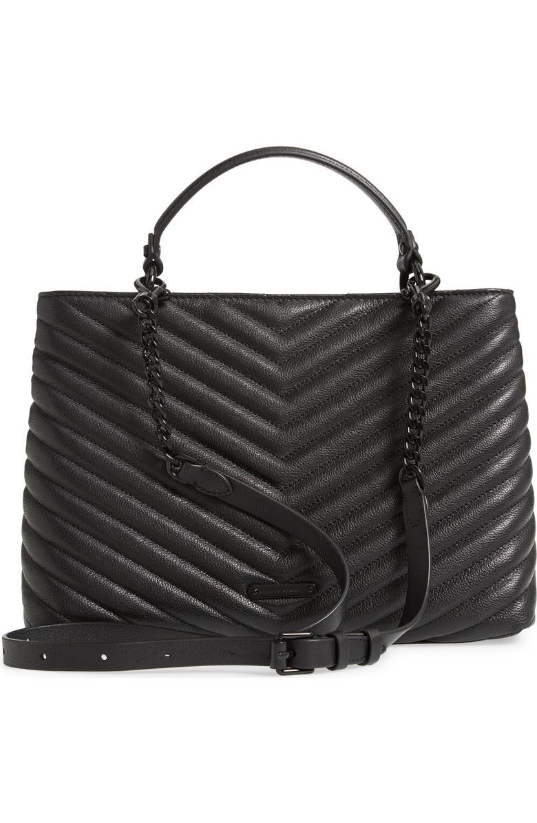 Rebecca Minkoff Large Edie Leather Top Handle Satchel, Alternate, color,
