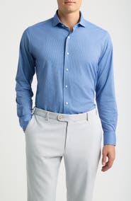 Peter Millar Excursionist Flex Tailored Fit Microprint Wrinkle Resistant Button-Up Shirt