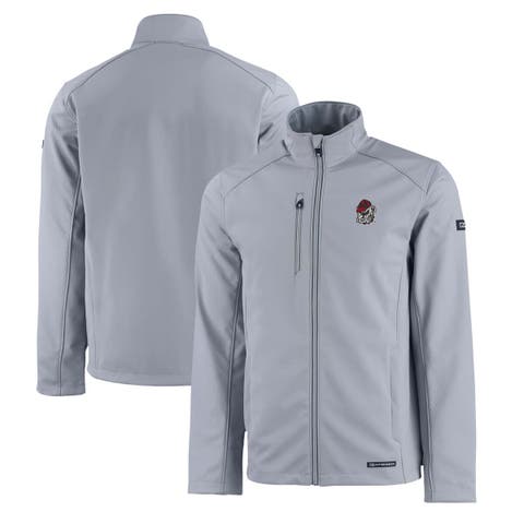 Men's Cutter & Buck  Gray Georgia Bulldogs Evoke Eco Softshell Recycled Full-Zip Jacket
