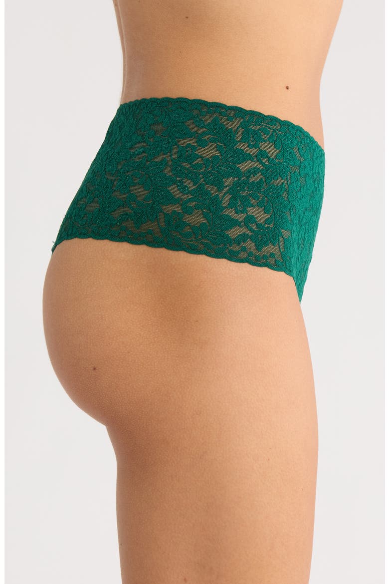 Retro High Waist Thong, Alternate, color, FOREST GREEN