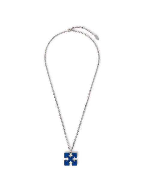 Men's Blue Enamel Arrow Necklace