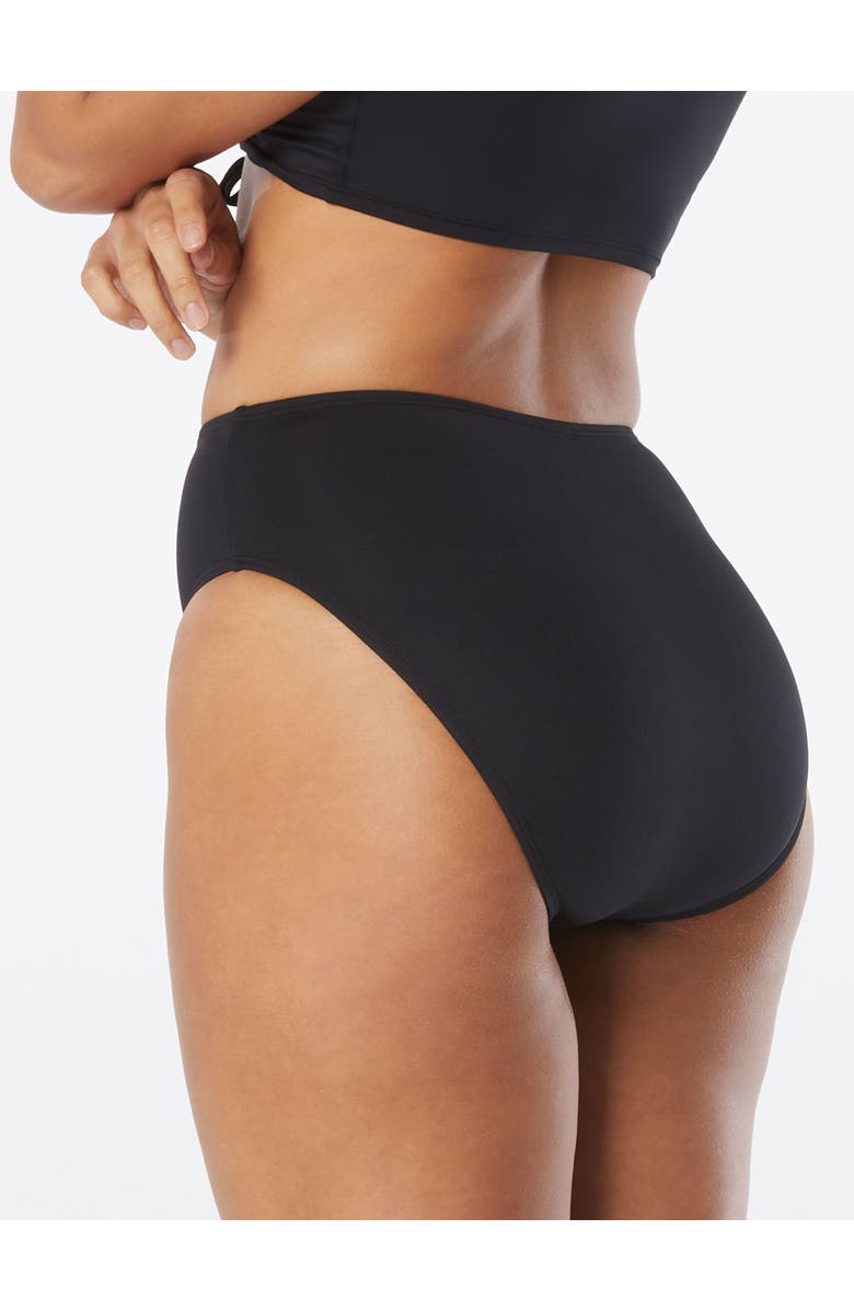 COCO REEF Solid High Esteem High Leg High Waist Bikini Bottom, Alternate, color, Cast-Black