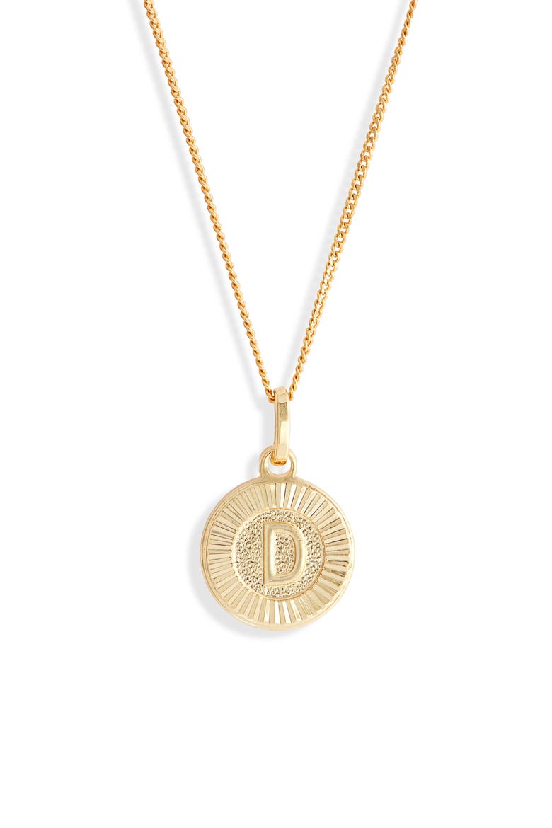 Initial Medallion Pendant Necklace, Main, color, GOLD - D