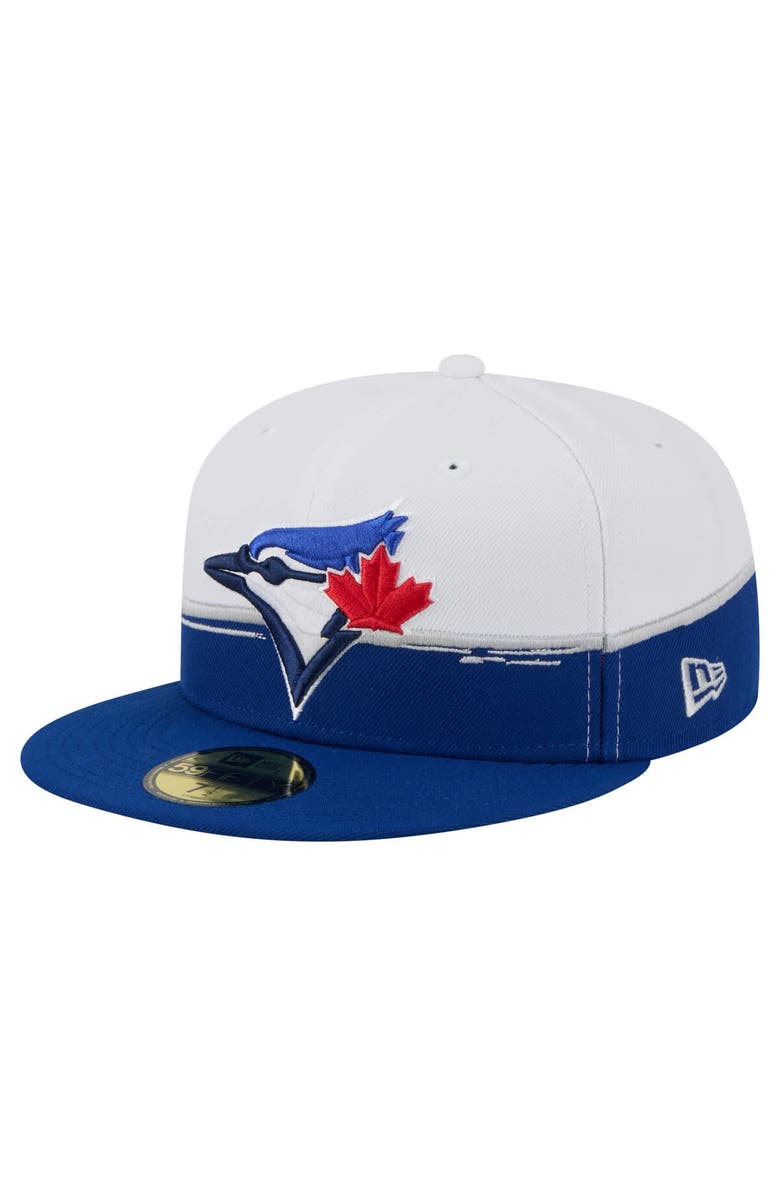 New Era Men's New Era  Blue/White Toronto Blue Jays Paint Stroke 59FIFTY Fitted Hat, Alternate, color, 