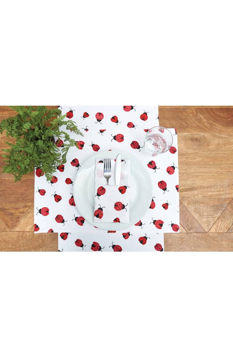 C&F Home Ladybug Pattern Spring Napkin, Set of 6, Alternate, color, White