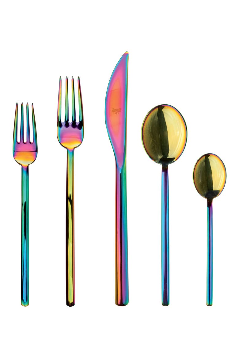 Rainbow 5-Piece Place Setting, Main, color, STAINLESS RAINBOW