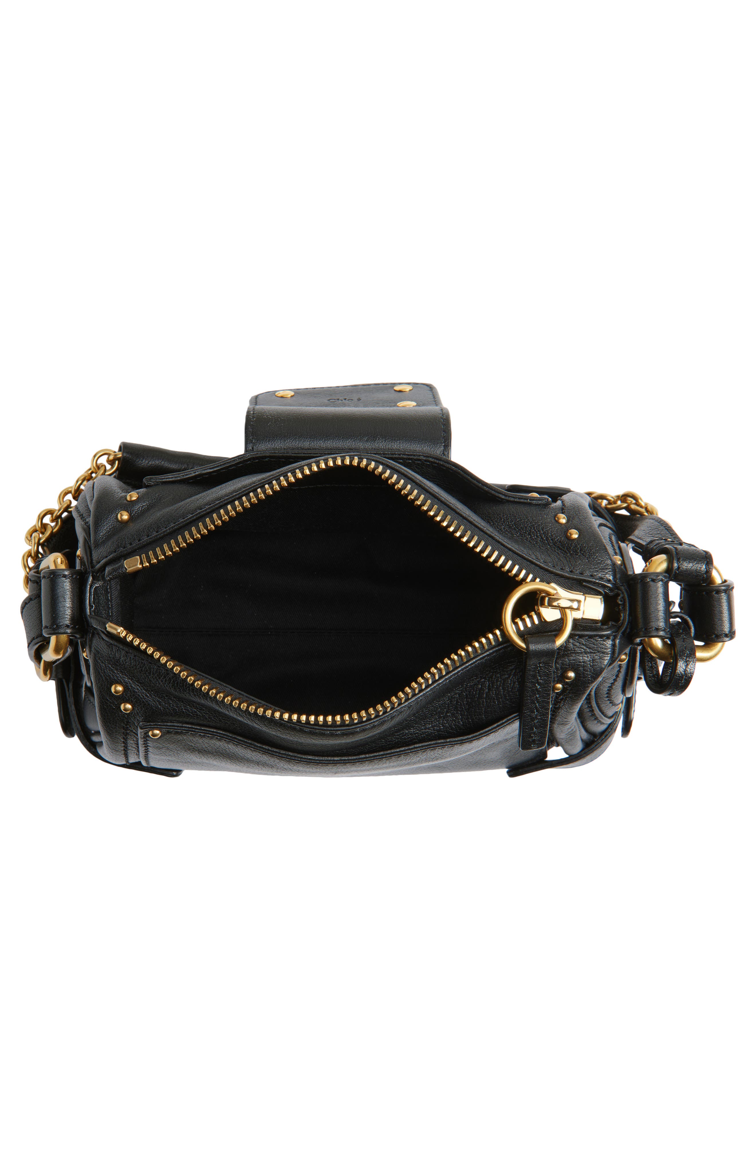 Chloé Small Paddington Leather Shoulder Bag, Alternate, color, Black