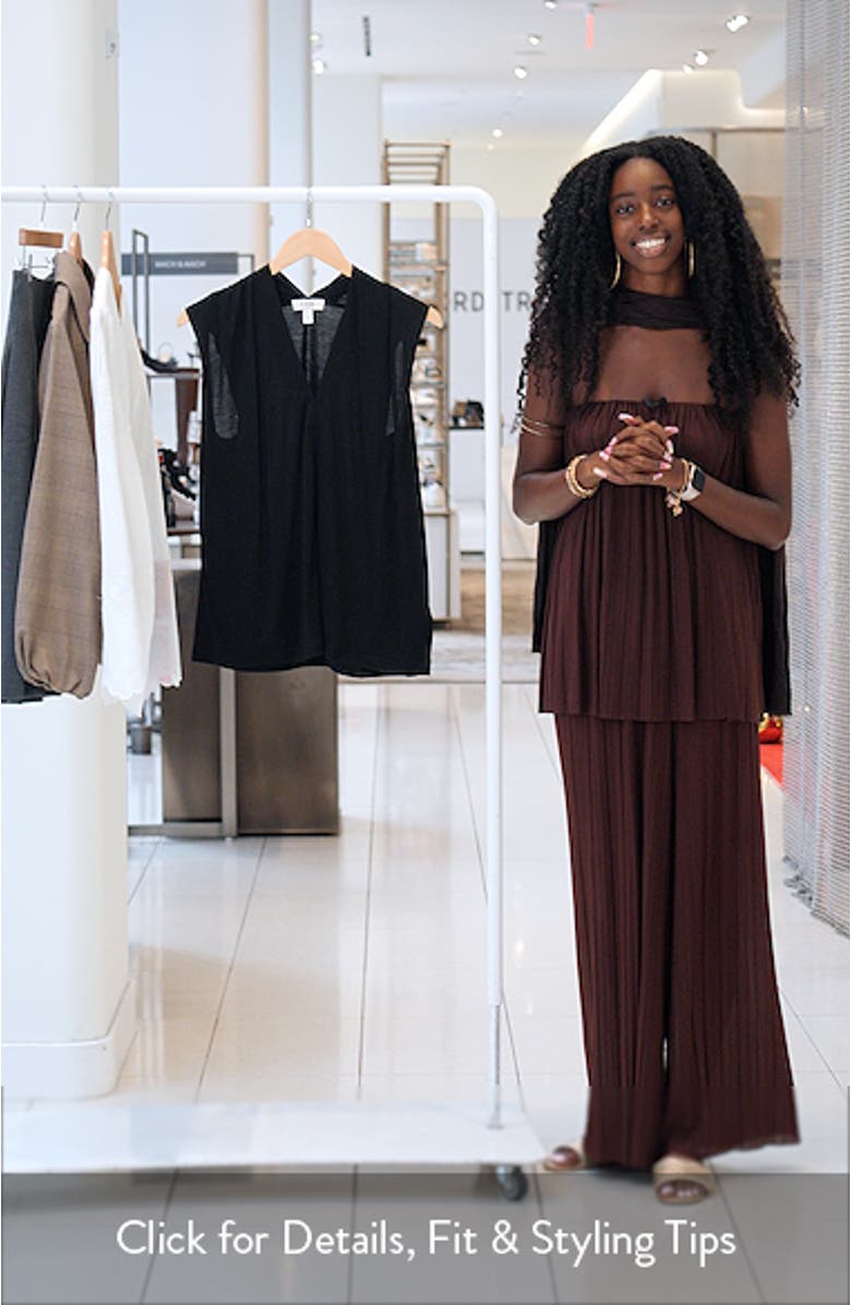 Draped V-Neck Sleeveless Top, sales video thumbnail