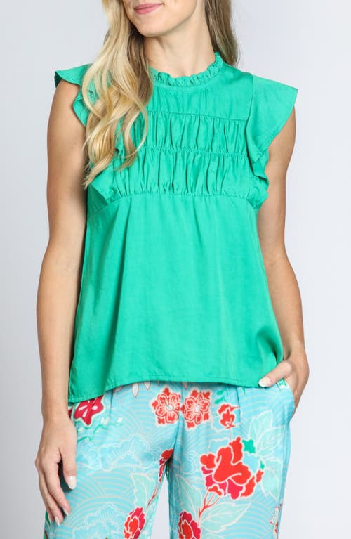 Apny Flutter Sleeve Top In Mint Green