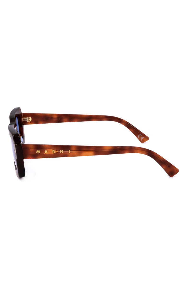 Marni 51mm Rectangular Sunglasses, Alternate, color, Tort / Blue